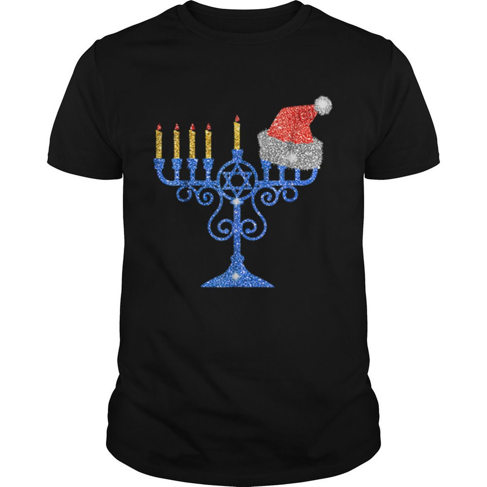 Nice Chrismukkah Hannukah Santa Hat Funny Christmas Shirt